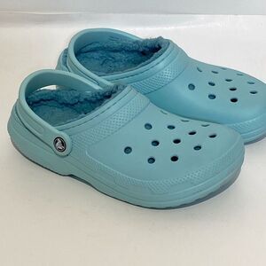 Crocs Unisex Blue Classic Calcite Fur Lined  Clog Casual Shoes Mens 7 Womens 9